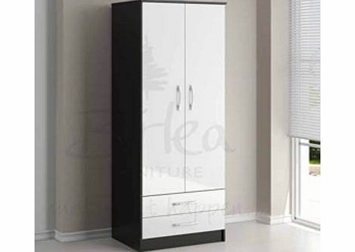 Lynx Black and White Two Door Wardrobe