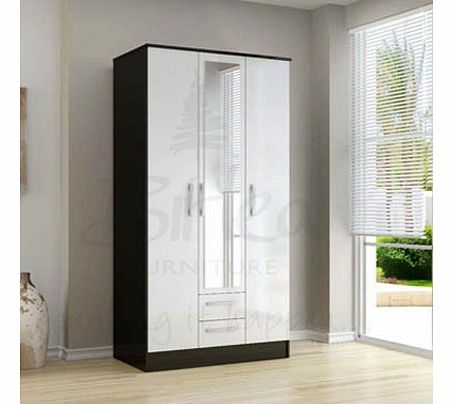 Birlea Lynx Three Door Two Drawer Mirror Wardrobe