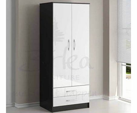 Birlea Lynx Two Door Combination Wardrobe Black and White