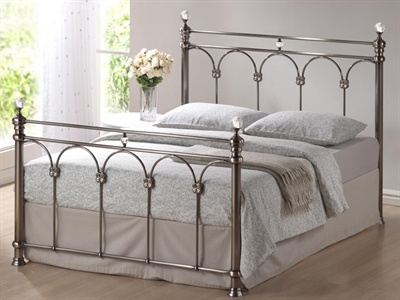 Birlea Shanghai Kingsize (5) Slatted Bedstead Nickel