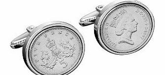 10 year wedding anniversary-Tin Gift -2004 Anniversary Cufflinks English -2004 five pence cufflinks