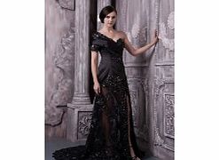 Black Asymmetrical One Shoulder Noble Sexy