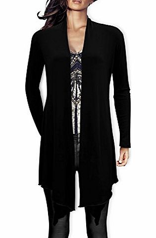 Black Butterfly Clothing Black Butterfly Long Drape Waterfall Cardigan (10 - 12 (M/L), Black)