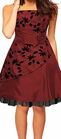 Black Butterfly Clothing Black Butterfly Stunning Satin Cocktail Wedding Evening Prom Dress (16, Burgundy)