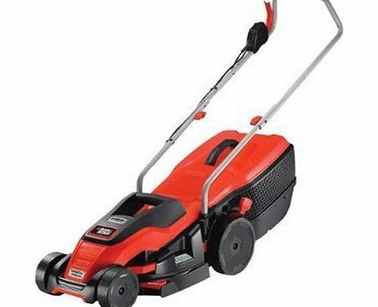 BLACK DECKER Black amp; Decker 1400W Edge-Max Lawn Mower with 34cm Cut/ 40L Box