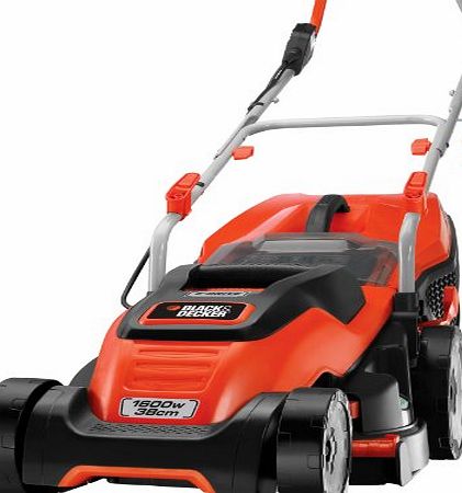 BLACK DECKER Black amp; Decker 1600W Edge-Max Lawn Mower with 38cm Cut Intelli Cable Management and 45L Compact Go Box