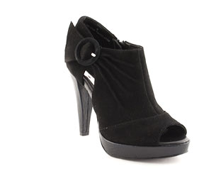 Black Gardenia Suede Platform Shoe Boot