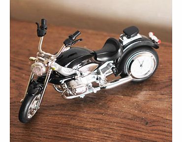 Black Motorbike Miniature Clock