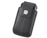 GENUINE BLACKBERRY STORM 9500 BLACK LEATHER SWIVEL HOLSTER CASE WITH CLIP - BULK PACK