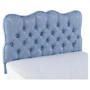 Single Headboard, Blue Damask