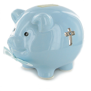 This Child Musical Piggy Bank Blue