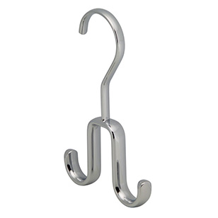 Axis Chrome Wardrobe Storage Rod Hook With 2 Hooks