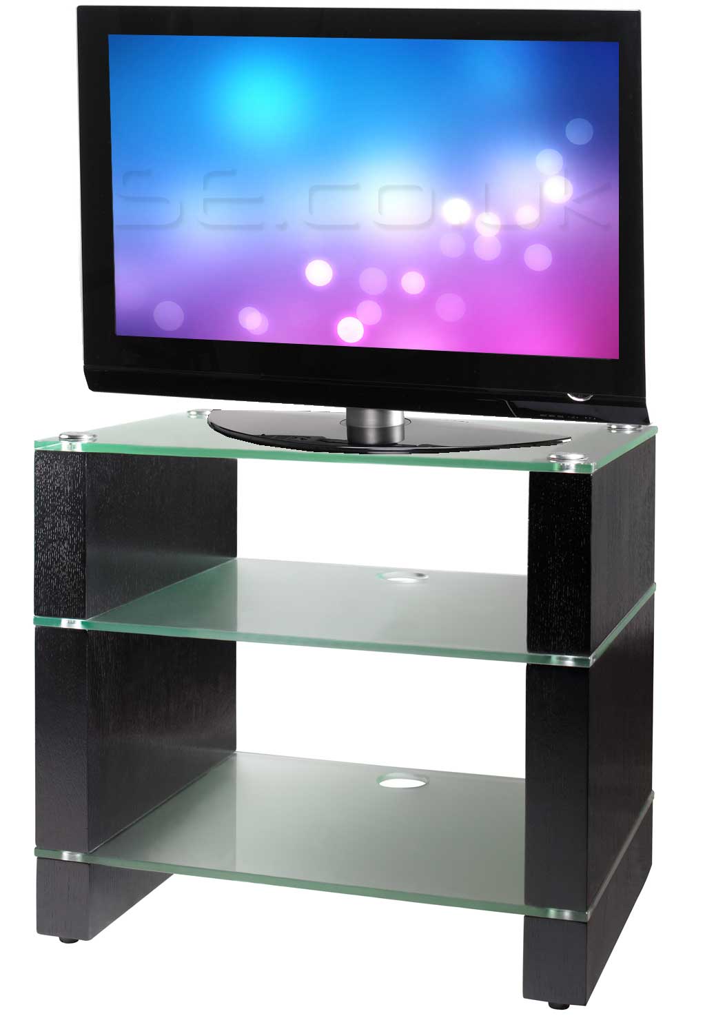 Blok Stax 300 Black Oak and Etch Glass TV Stand