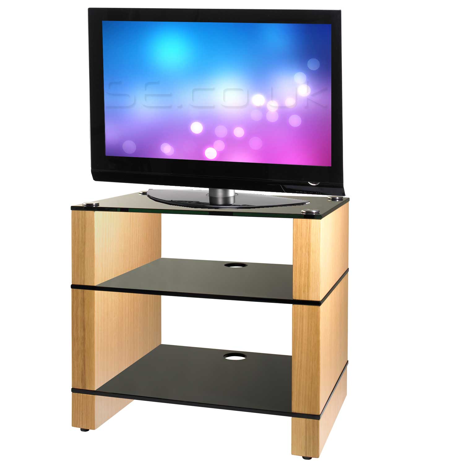 Blok Stax 300 Oak and Black Glass TV Stand `Stax