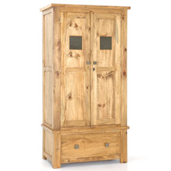 Blue Bone - Breton Pine Brass Panel Wardrobe