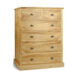 Blue Star - Classic Natural Teak 6 Drawer Chest