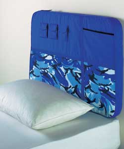 Blue Camouflage Single Kids Headboard