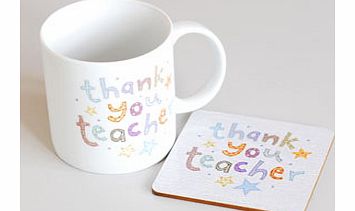 Eyed Sun Thank You Teacher Mug and Coaster