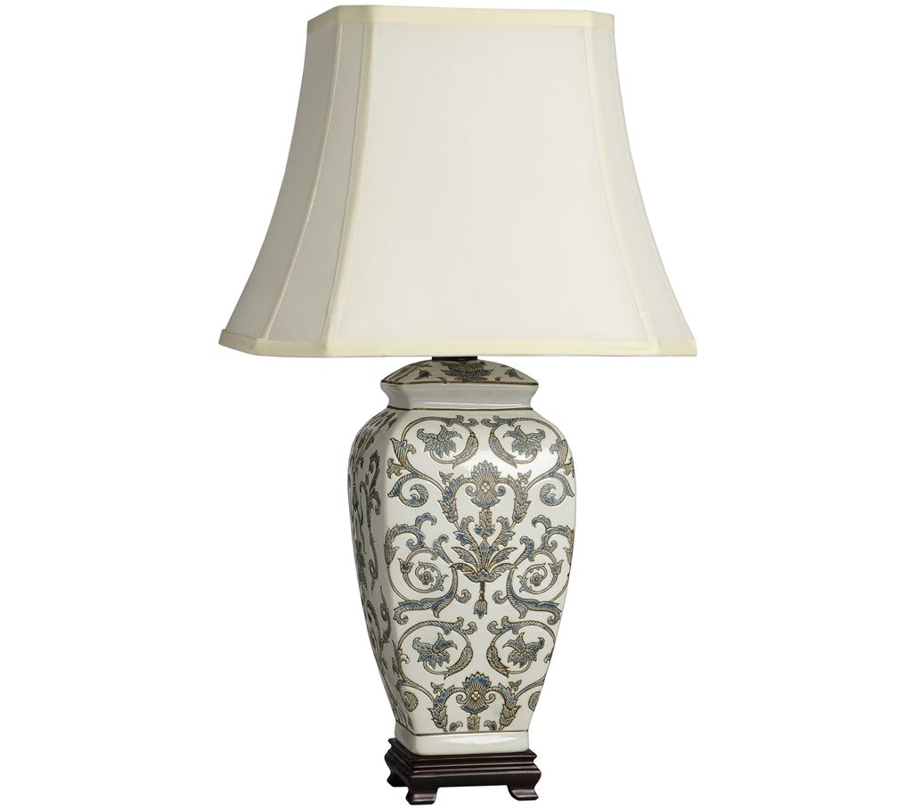 Blue On White Pattern Ceramic Table Lamp