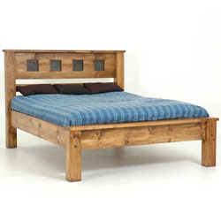 - Breton Pine Brass Panel Bedstead