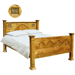 - Vintage Pine Gothic Bedstead