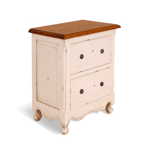 Bluebone French Painted 2 Drawer Chest - burnt orange