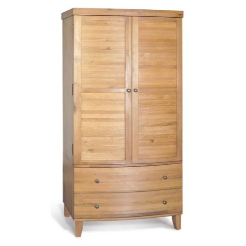 Monaco Solid Oak 2 Door 2 Drawer Wardrobe