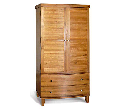 Sullivan Solid Oak 2 Door 2 Drawer Wardrobe