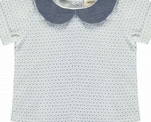 Blune Kids Checked Peter Pan collar blouse White `6