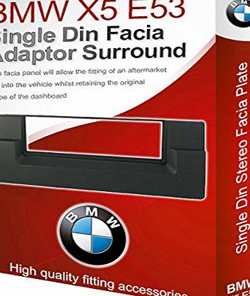 X5 E53 stereo radio Facia Fascia adapter panel plate trim CD surround Single