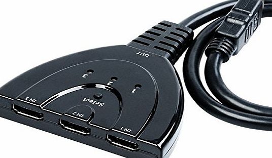 BNBUKLTD 3 Port 1080P HDMI AUTO Switch Switcher Splitter Selector HUB Box Cable LCD HDTV