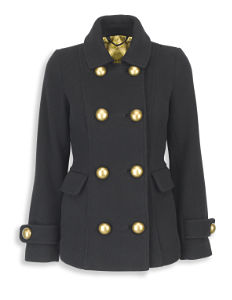 Brass Button Twill Coat