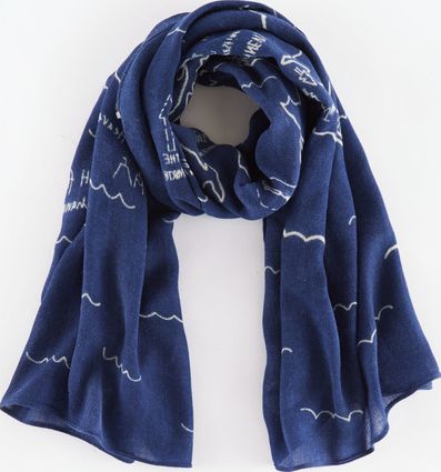 Boden Britannia Scarf Navy Map Print Boden, Navy Map