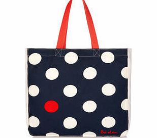 Boden Canvas Shopper, Blue,Multi Mini Hexagon,Fun