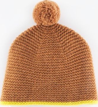 Boden Cosy Hat Dark Caramel/Chartreuse Boden, Dark