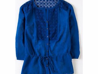 Boden Crochet Lace Blouse, Electric Blue,White,Light