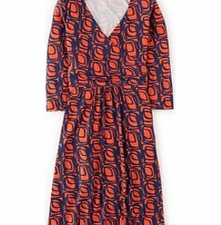 Elena Dress, Orange Peel/Navy Print,Praline Geo