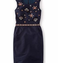 Embellished Floral Dress, Blue,Green,Black