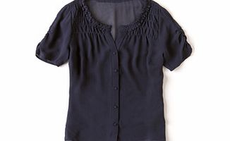 Boden Pretty Georgette Blouse, Blue,Pink Bloom,Navy