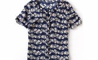 Pretty Georgette Blouse, Navy Shadow Print,Blue