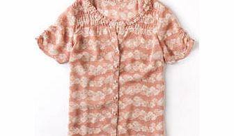 Boden Pretty Georgette Blouse, Pink Shadow Flower,Moth