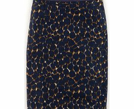 Boden Printed Cotton Pencil Skirt, Navy 34360354