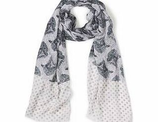 Printed Scarf, Lavender Grey Etched Floral,Seed