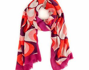 Boden Printed Scarf, Pink 60s Geo,Navy Geo,Pewter