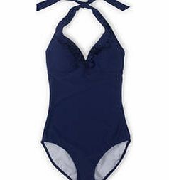 Boden Ruffle Swimsuit, Lotus Woodblock,Dark