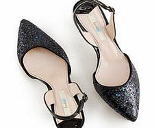 Sixties Slingbacks, Gold,Multi Black Glitter