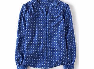 Boden Soho Blouse, Cornflower Tile Spot,Vanilla Tile