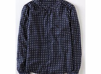 Boden Soho Blouse, Navy Tile Spot,Lemon Tile