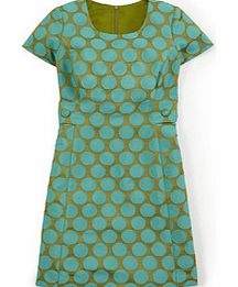 Spot Jacquard Dress, Blue,Orange 34301424