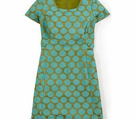 Spot Jacquard Dress, Blue,Orange 34301473